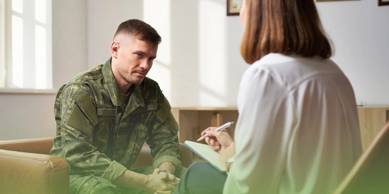 Ветеран СВО на приеме у психотерапевта